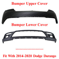 Front Bumper Cover Upper and Lower For 2014-2020 Dodge Durango