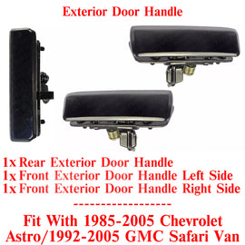 Tailgate & Front Door Handles LH + RH For 1985-2005 Chevy Astro / GMC Safari Van