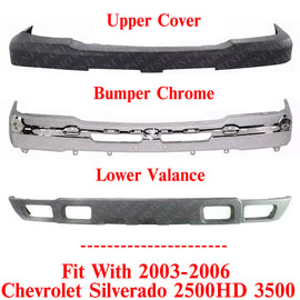 Front Bumper Chrome Kit For 2003-2006 Chevrolet Silverado 2500HD 3500HD