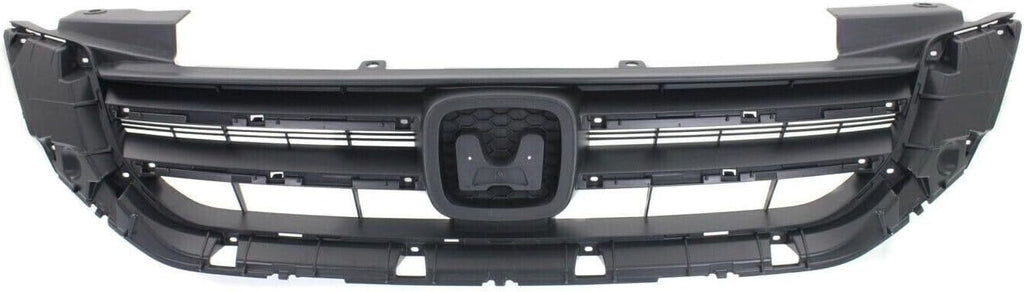Front Bumper Cover Primed + Upper & Lower Grill For 2013-2015 Honda Accord Sedan