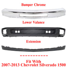 Load image into Gallery viewer, Front Bumper Chrome + Lower Valance + Extension For 2007-13 Chevy Silverado 1500