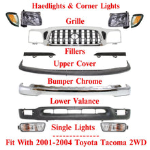 Load image into Gallery viewer, Front Chrome Grille with Black Insert + Bumper Kit For 2001-2004 Toyota Tacoma