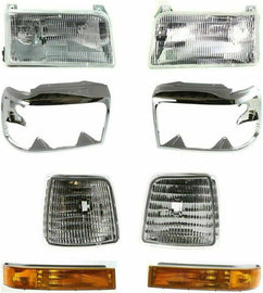 Front Headlights+Head Lamps Door+Signal+Corner Lamps For 1992-1997 Ford F-Series