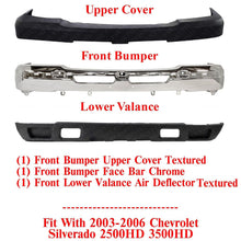 Load image into Gallery viewer, Front Bumper Chrome Steel Kit For 2003-2006 Chevrolet Silverado 2500 HD / 3500