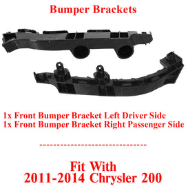 Bumper Bracket For 2011-2014 Chrysler 200 Set of 2 Front Left and Right Side