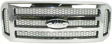 Load image into Gallery viewer, Front Bumper Chrome + Grille + Upper &amp; Low Cover For 2005 - 2007 Ford F250 F350