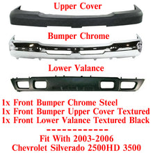 Load image into Gallery viewer, Front Bumper Chrome Kit For 2003-2006 Chevrolet Silverado 2500HD 3500