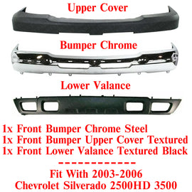 Front Bumper Chrome Kit For 2003-2006 Chevrolet Silverado 2500HD 3500