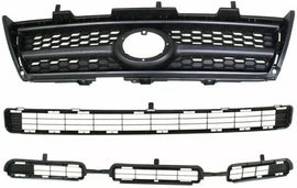 Front Bumper Grille + Upper Grille & Lower Grille For 2009-2012 Toyota RAV4