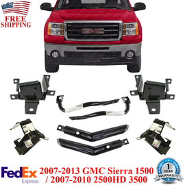 Front Bumper Brackets 8 Pcs Kit For 2007-2013 GMC Sierra 1500/ 07-10 2500HD 3500