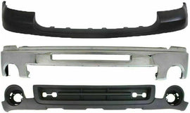 Front Bumper Chrome + Upper Cover + Valance For 2007-2010 GMC Sierra 2500HD 3500