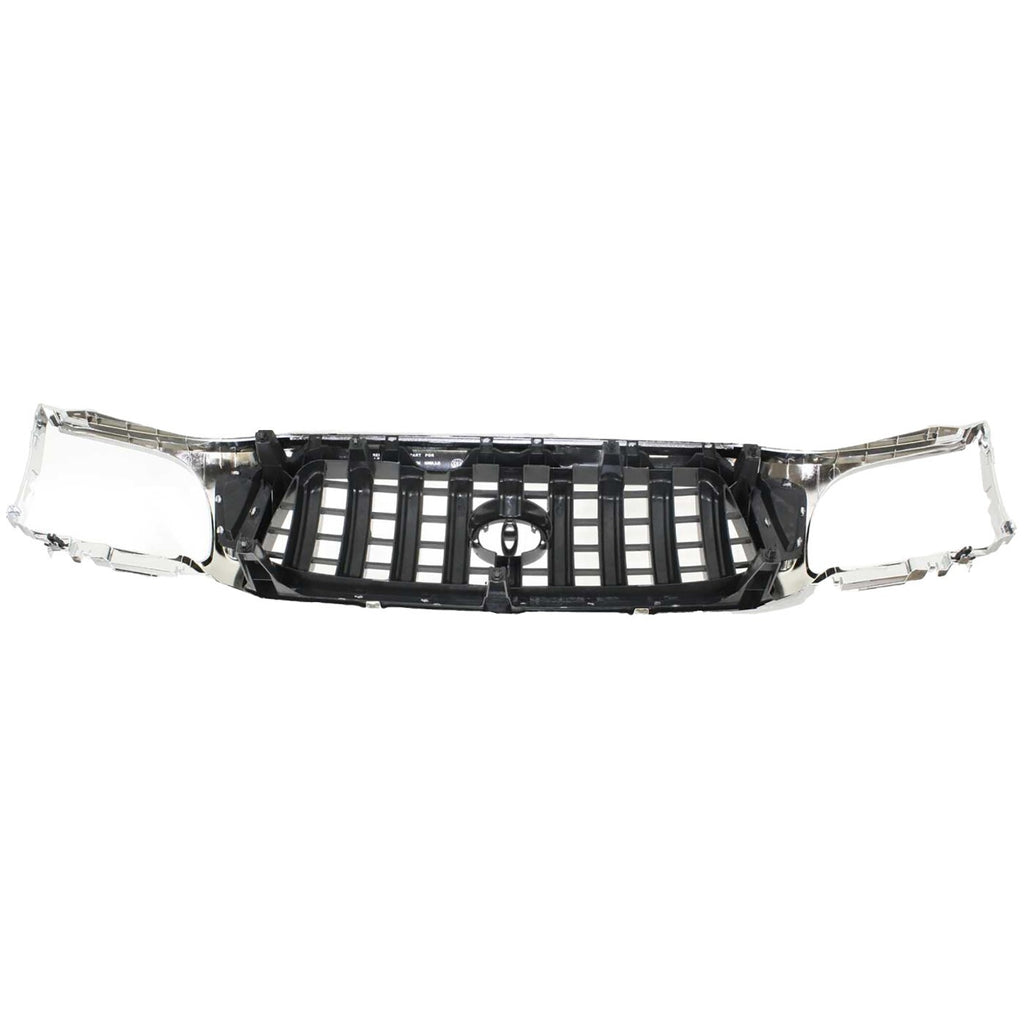 Front Bumper Chrome + Valance + Upper Filler + Grille For 2001-04 Toyota Tacoma