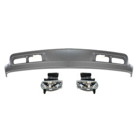 Front Lower Valance Primed + Fog Lights For 99-02 Chevy Silverado/00-04 Tahoe