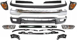Front Bumper Chrome Kit +Brackets+Retainer+Lamps Set For 2001-2004 Toyota Tacoma