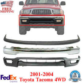 Front Bumper Chrome Kit For 2001-2004 Toyota Tacoma 4WD