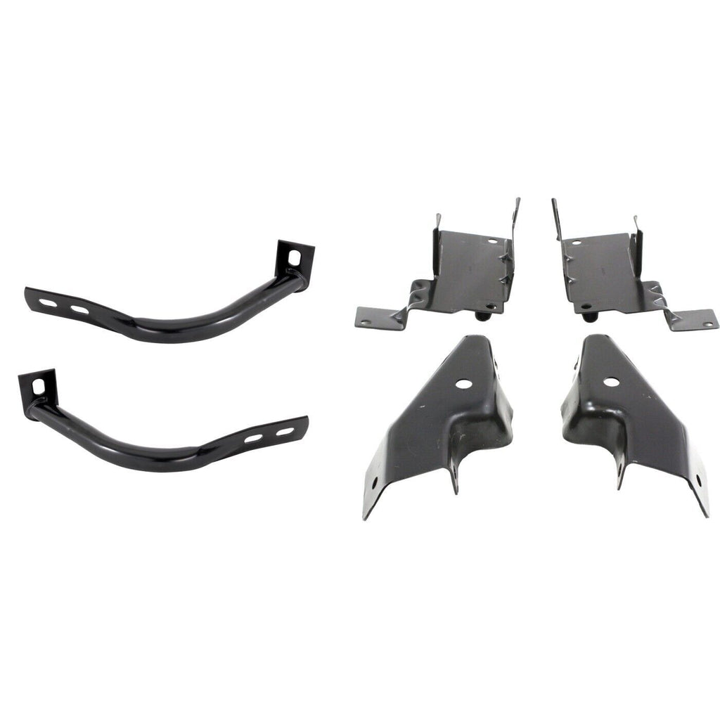 Front Bumper Chrome + Upper Cover + Brackets For 2003-06 Chevy Silverado 1500