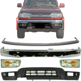 Front Bumper Chrome + Filler + Valance + Signal lights For 99-02 Toyota 4RUNNER