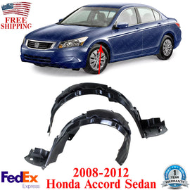 Front Fender Liners Left & Right Set For 2008-2012 Honda Accord Sedan