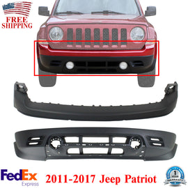 Bumper Cover For 2011-2017 Jeep Patriot Front Upper and Lower With Molding Hole