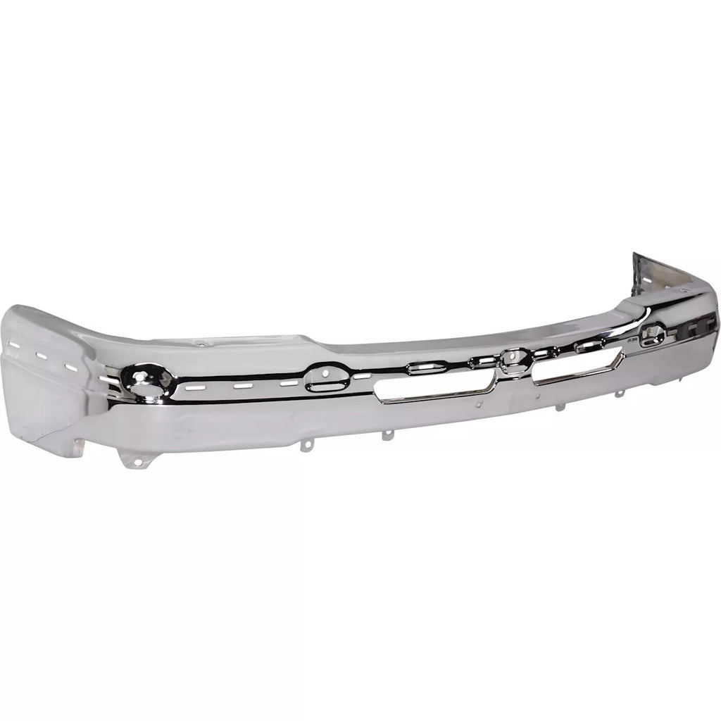 Front Bumper Chrome Steel + Grille with Headlight Kit For 2003-06 Silverado 1500