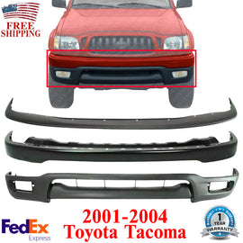 Front Bumper Primed Steel + Filler + Lower Valance For 2001-2004 Toyota Tacoma