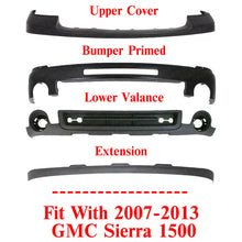 Load image into Gallery viewer, Front Bumper Primed Steel + Upper &amp; Lower covers For 2007-2013 GMC Sierra 1500