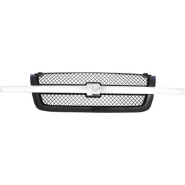 New Front Bumper Chrome + Grille + Valence & Brackets For 2003-06 Silverado 1500