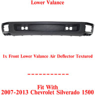Front Lower Valance Air Deflector Textured For 2007-13 Chevrolet Silverado 1500