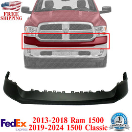 Front Bumper Upper Cover Primed For 2013-2024 Dodge Ram 1500