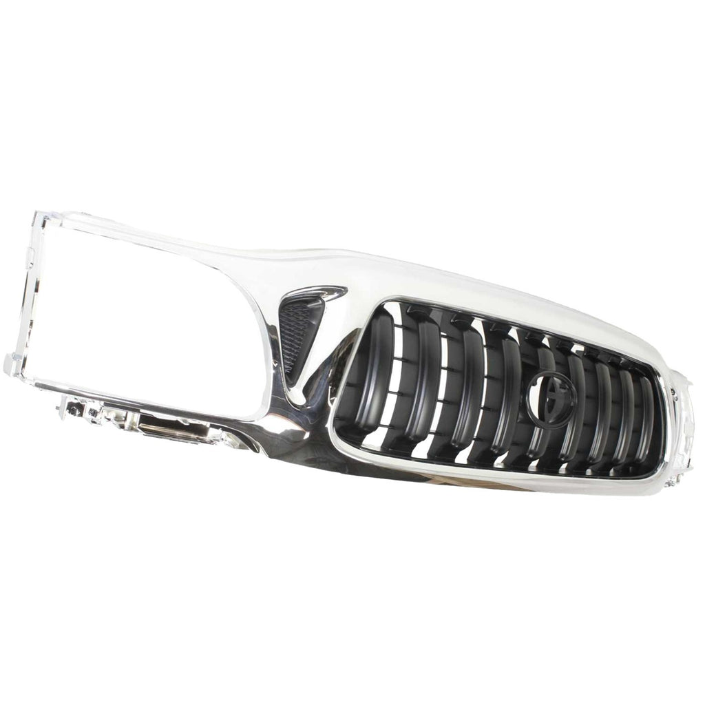 Front Bumper Chrome + Valance + Upper Filler + Grille For 2001-04 Toyota Tacoma