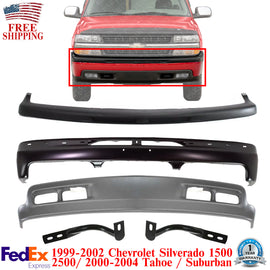 Front Bumper Kit Primed Steel For 1999-2002 Chevy Silverado 1500 Tahoe Suburban