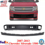 Front Bumper Lower Valance + Extension Textured For 2007-13 Chevy Silverado 1500