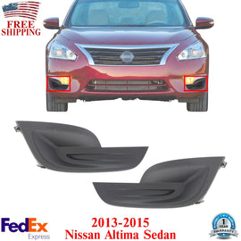 Fog Light Cover Left & Right Side Textured For 2013-2015 Nissan Altima Sedan