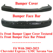 Load image into Gallery viewer, Front Bumper Primed Steel + Upper Cover For 03-23 Chevy Express / GMC Savana Van