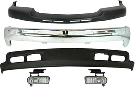 Front Bumper+Upper Cap+Valance +Fog lights For 2001-2002 Silverado 2500HD 3500HD