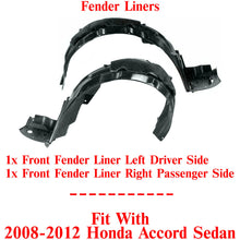 Load image into Gallery viewer, Front Fender Liners Left &amp; Right Set For 2008-2012 Honda Accord Sedan