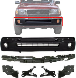 Front Bumper Primed + Brackets & Reinforcement For 1998-2000 Toyota Tacoma 4WD