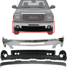 Load image into Gallery viewer, Front Bumper Chrome Steel Face Bar Valance Kit For 2007-2013 GMC Sierra 1500