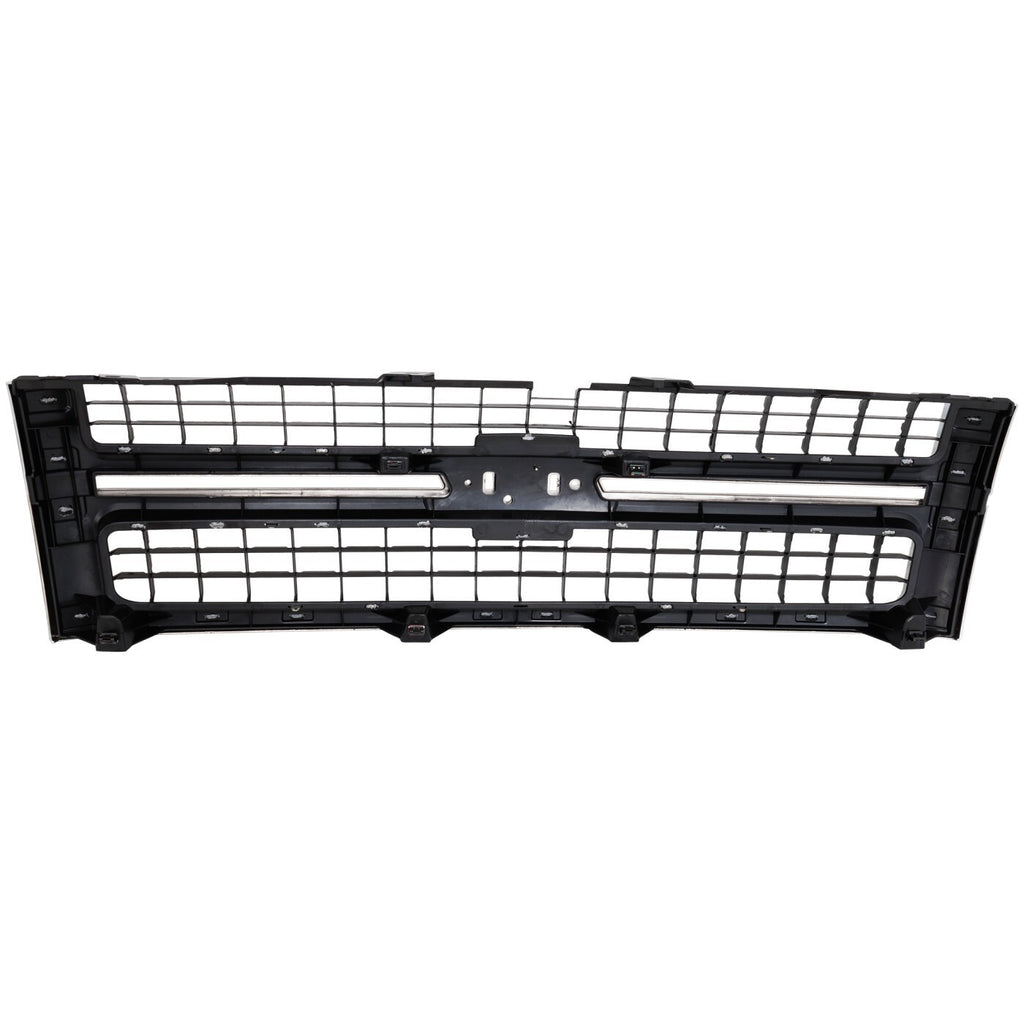 Front Bumper Chrome Steel Kit + Grille & Molding For 07-10 Silverado 2500HD 3500