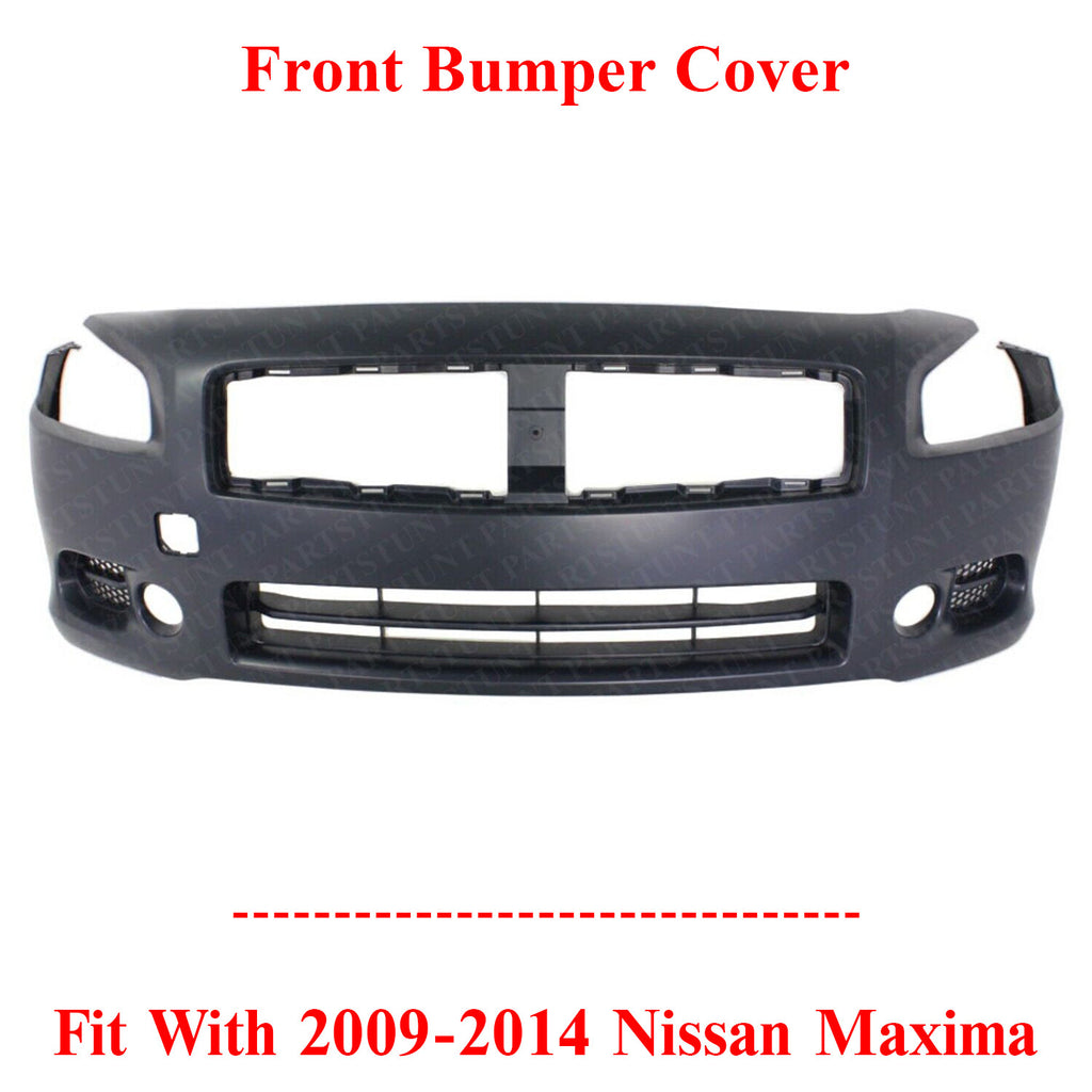Front Bumper Cover Primed With Fog Light Holes For 2009-2014 Nissan Maxima
