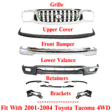 Load image into Gallery viewer, Front Grille + Bumper Chrome Kit+Brackets &amp; Retainer Set For 01-04 Toyota Tacoma