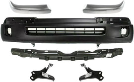 Front Bumper Primed + Trim End Bracket Kit For 1998-2000 Toyota Tacoma 6 Pcs