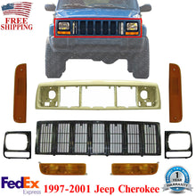 Load image into Gallery viewer, Header Panel Grille Headlight Bezel Park &amp; Corner Lights For 97-01 Jeep Cherokee