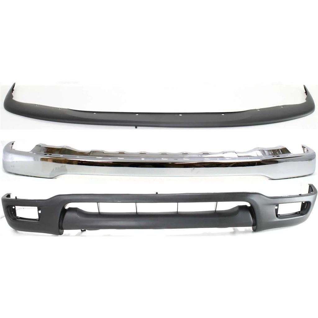 Front Chrome Bumper Kit For 2001-2004 Toyota Tacoma 4WD