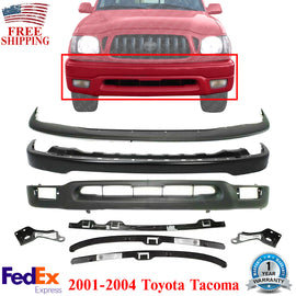 Front Bumper Primed Kit With Brackets & Retainer Set For 01-04 Toyota Tacoma 2WD