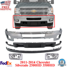 Load image into Gallery viewer, Front Bumper Chrome Steel Kit For 2011-2014 Chevrolet Silverado 2500HD 3500HD