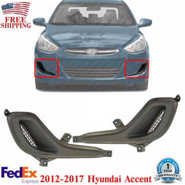 Front Bumper Fog Light Hole Covers Left & Right Side For 2012-17 Hyundai Accent