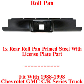 Rear Roll Pan Primed Steel Step Side For 1988-1998 Chevy & GMC C/K Series Truck