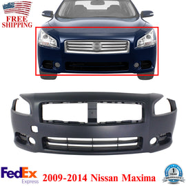 Front Bumper Cover Primed With Fog Light Holes For 2009-2014 Nissan Maxima