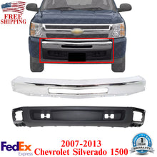 Load image into Gallery viewer, Front Bumper Chrome + Lower Valance Textured For 2009-2013 Chevy Silverado 1500